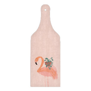Tropisch Flamingo met gebogen Plant hand Snijplank