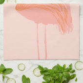 Tropisch Flamingo met gebogen Plant hand Theedoek (Gevouwen)