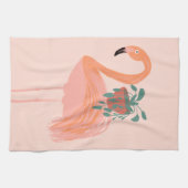 Tropisch Flamingo met gebogen Plant hand Theedoek (Horizontaal)
