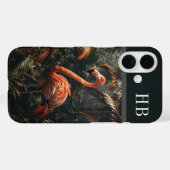 Tropisch Flamingo Oerwoud Monogram Gepersonaliseer Case-Mate iPhone Case (Achterkant (horizontaal))