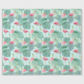Tropisch Flamingo, Palms, ananassaplpatroon ID926 Cadeaupapier (Vlak)