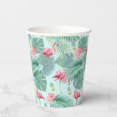 Tropisch Flamingo, Palms, ananassaplpatroon ID926 Papieren Bekers (Achterkant)