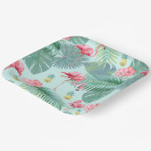 Tropisch Flamingo, Palms, ananassaplpatroon ID926 Papieren Bordje (Gebogen)