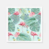 Tropisch Flamingo, Palms, ananassaplpatroon ID926 Servet (Voorkant)