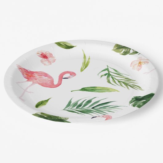 Tropisch Flamingo Papieren Bordje (Gekanteld)