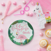 Tropisch flamingo papieren bordje (Feest)