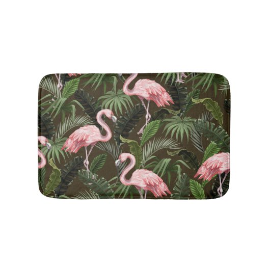 Tropisch Flamingo patroon:  bladeren Badmat (Voorkant)