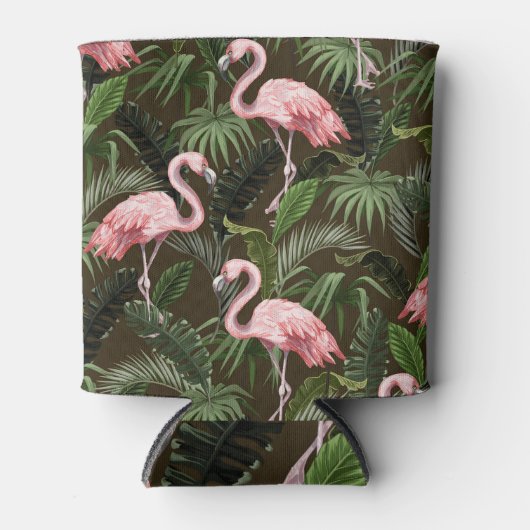 Tropisch Flamingo patroon: bladeren Blikjeskoeler (Voorkant)