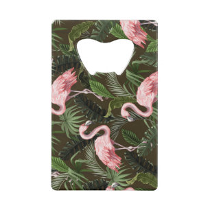 Tropisch Flamingo patroon: bladeren Creditkaart Flessenopener
