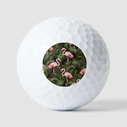 Tropisch Flamingo patroon:  bladeren Golfballen (Voorkant)