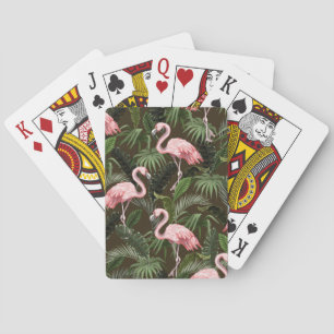 Tropisch Flamingo patroon:  bladeren Pokerkaarten