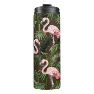 Tropisch Flamingo patroon: bladeren Thermosbeker