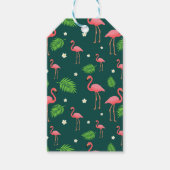 Tropisch Flamingo Patroon Cadeaulabel (Voorkant)