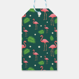 Tropisch Flamingo Patroon Cadeaulabel