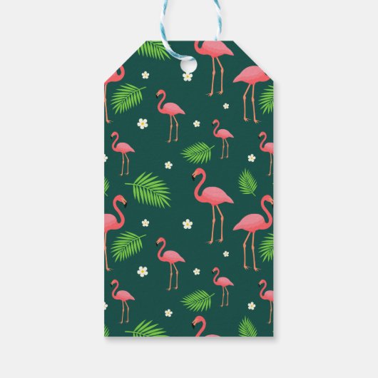 Tropisch Flamingo Patroon Cadeaulabel (Achterkant)