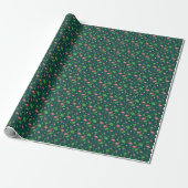 Tropisch Flamingo Patroon Cadeaupapier (Uitgerold)