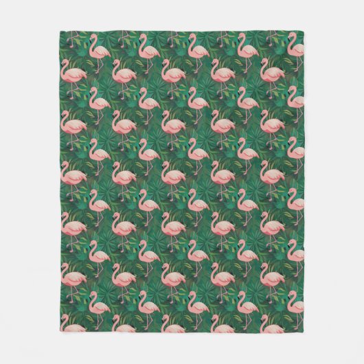 Tropisch Flamingo patroon Fleece Deken (Voorkant)
