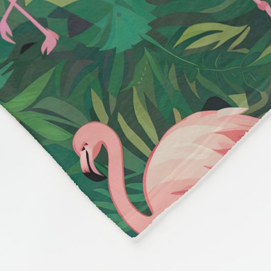 Tropisch Flamingo patroon Fleece Deken (Hoek)
