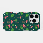 Tropisch Flamingo Patroon iPhone Hoesje (Achterkant horizontaal)