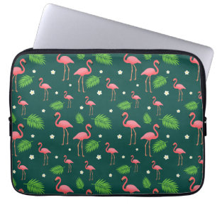 Tropisch Flamingo Patroon Laptop Sleeve