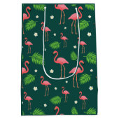 Tropisch Flamingo Patroon Medium Cadeauzakje (Achterkant)