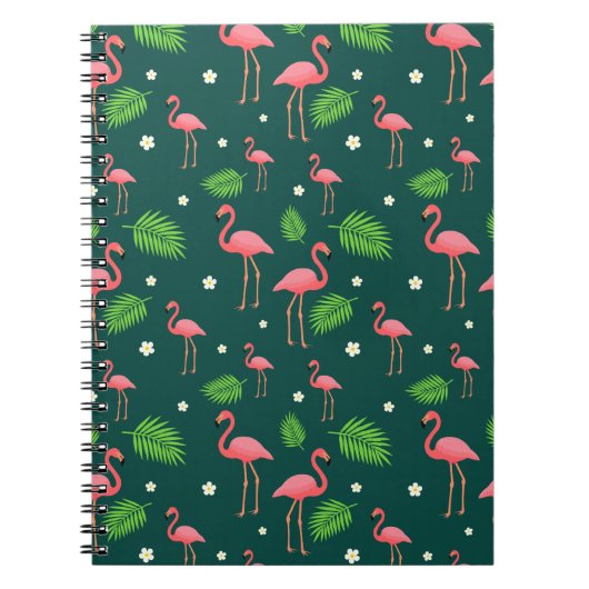 Tropisch Flamingo Patroon Notitieboek (Voorkant)