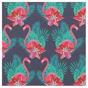 Tropisch Flamingo patroon roze Stof