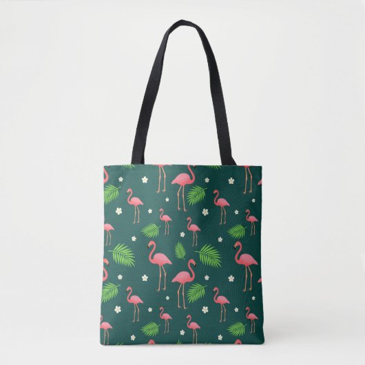 Tropisch Flamingo Patroon Tote Bag (Voorkant)