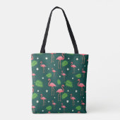 Tropisch Flamingo Patroon Tote Bag (Achterkant)