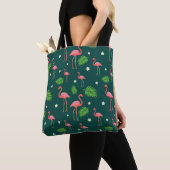 Tropisch Flamingo Patroon Tote Bag (Dichtbij)