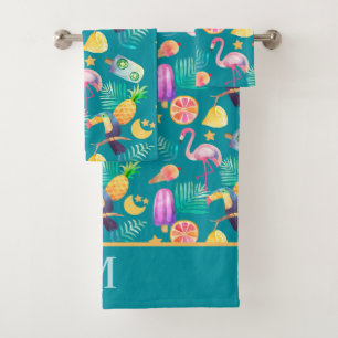 Tropisch Flamingo patroon van de vogelroze Bad Handdoek
