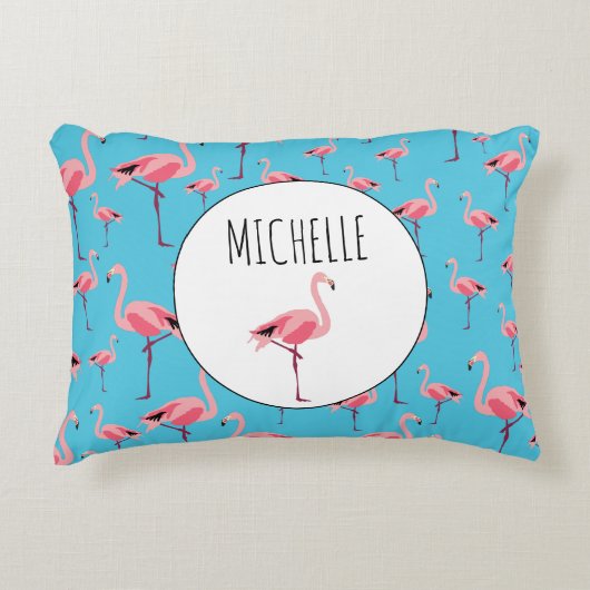Tropisch Flamingo patroon voor zomerroze Accent Kussen (Voorkant)