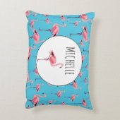 Tropisch Flamingo patroon voor zomerroze Accent Kussen (Achterkant (Verticaal))