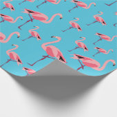 Tropisch Flamingo patroon voor zomerroze Cadeaupapier (Hoek)