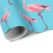Tropisch Flamingo patroon voor zomerroze Cadeaupapier (Rol Hoek)