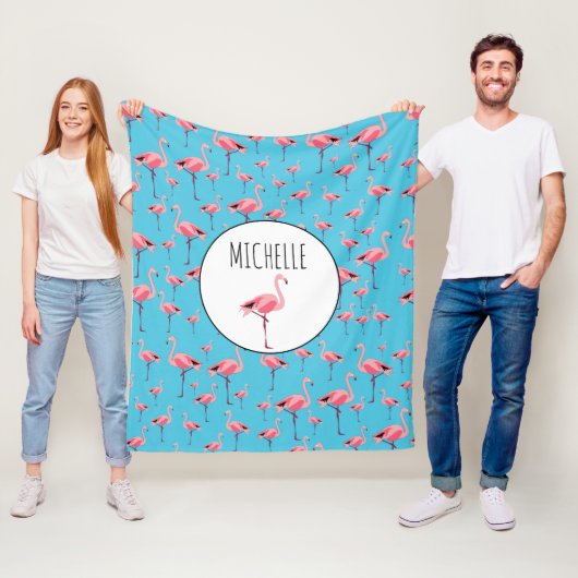 Tropisch Flamingo patroon voor zomerroze Fleece Deken (In situ)