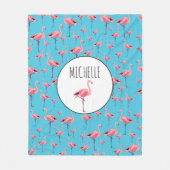 Tropisch Flamingo patroon voor zomerroze Fleece Deken (Voorkant)