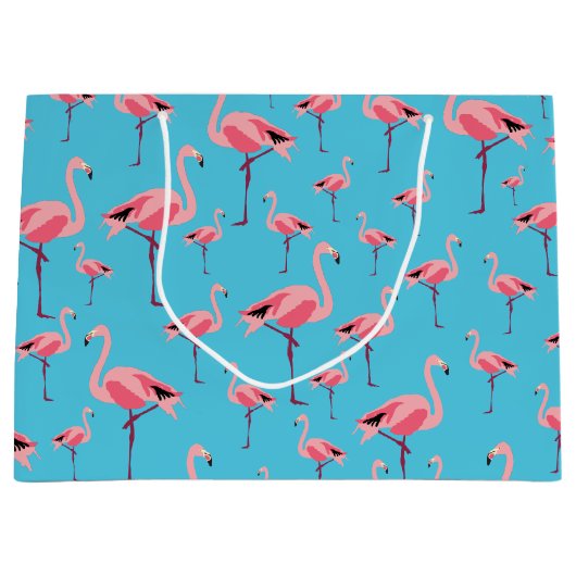 Tropisch Flamingo patroon voor zomerroze Groot Cadeauzakje (Voorkant)