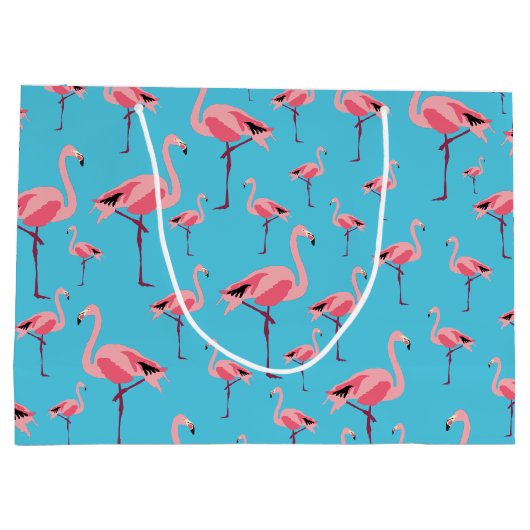 Tropisch Flamingo patroon voor zomerroze Groot Cadeauzakje (Achterkant)