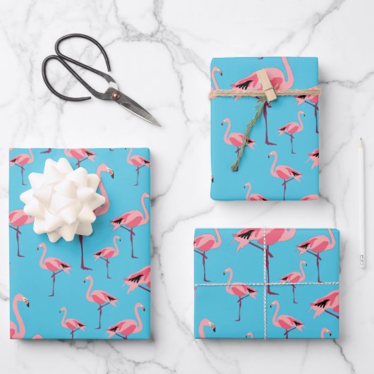 Tropisch Flamingo patroon voor zomerroze Inpakpapier Vel (Voorkant)
