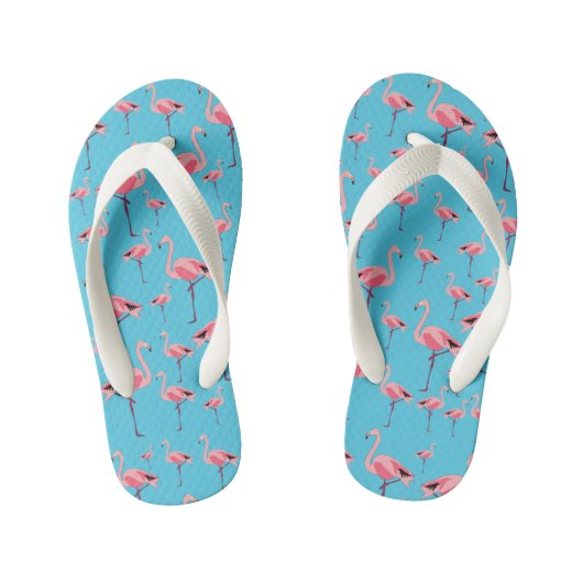 Tropisch Flamingo patroon voor zomerroze Kinder Teenslippers (Voetbed)