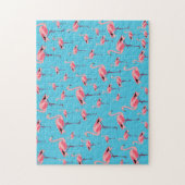 Tropisch Flamingo patroon voor zomerroze Legpuzzel (Verticaal)