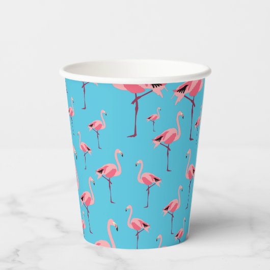 Tropisch Flamingo patroon voor zomerroze Papieren Bekers (Achterkant)