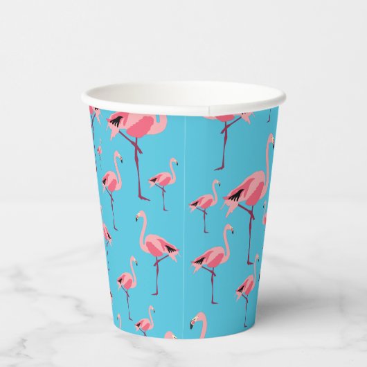 Tropisch Flamingo patroon voor zomerroze Papieren Bekers (Rechts)