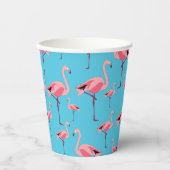 Tropisch Flamingo patroon voor zomerroze Papieren Bekers (Voorkant)
