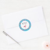 Tropisch Flamingo patroon voor zomerroze Ronde Sticker (Envelop)