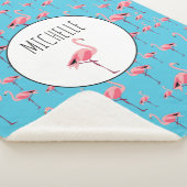 Tropisch Flamingo patroon voor zomerroze Sherpa Deken (3/4)