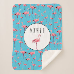 Tropisch Flamingo patroon voor zomerroze Sherpa Deken