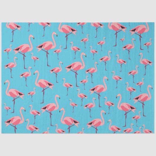 Tropisch Flamingo patroon voor zomerroze Tissuepapier (Voorkant)