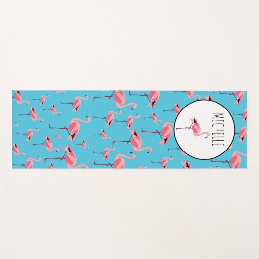 Tropisch Flamingo patroon voor zomerroze Yogamat (Voorkant (horizontaal))